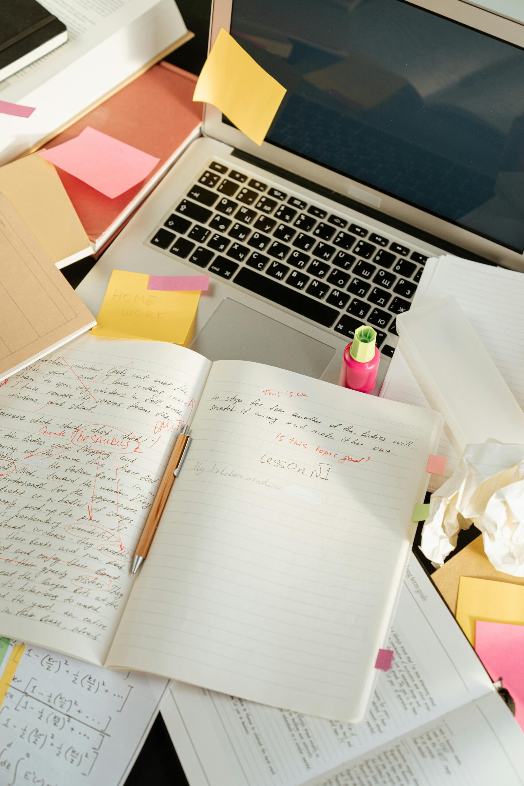 Sticky Notes on Laptop